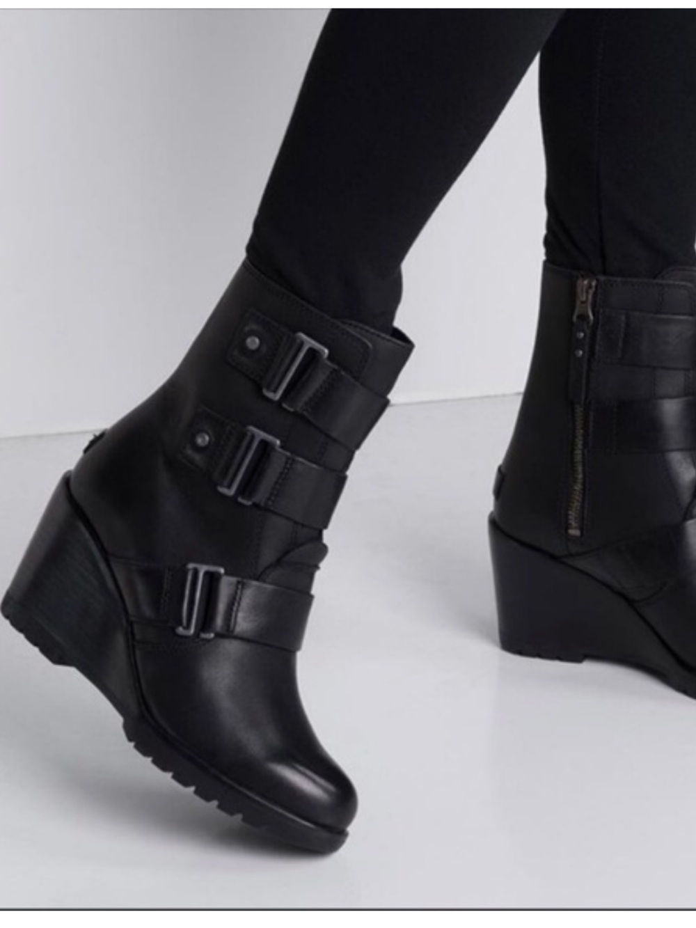 Sorel After Hours Booties Boots Wedge Grunge